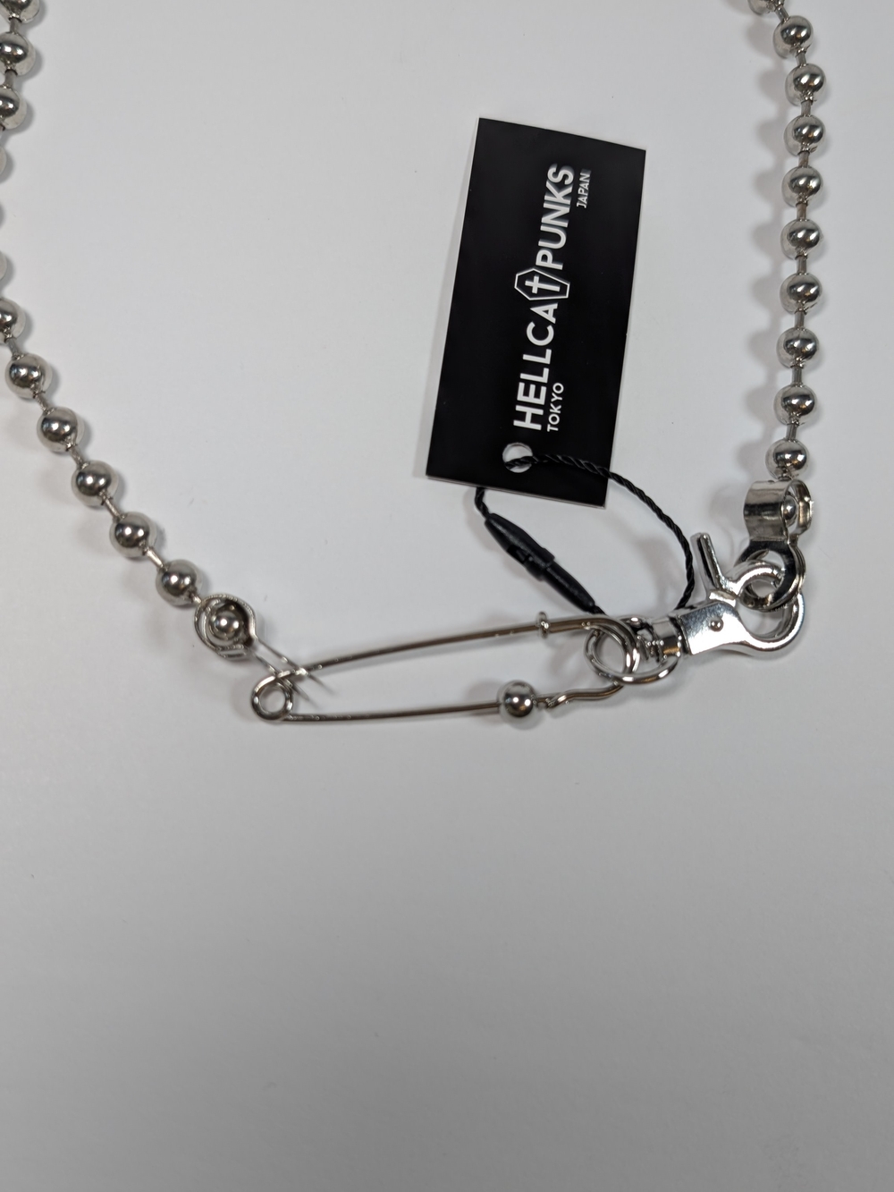 HELLCATPUNKS Safety Pin Ball Chain Choker Necklace Silver OS NWT Archive Punk - Picture 4 of 7